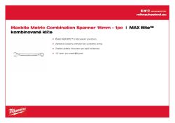 MILWAUKEE Metrický kombinovaný klíč MAX BITE™ 15 mm 4932471523 A4 PDF