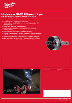 MILWAUKEE Shockwave Holesaws 4932501134 A4 PDF