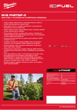 MILWAUKEE M18 FUEL™ plotostřih s krátkou násadou 4933500311 A4 PDF