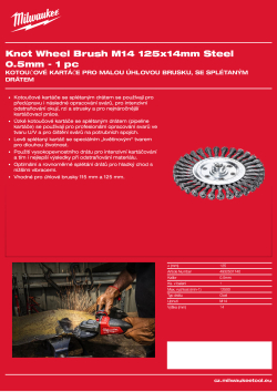 MILWAUKEE Kotoučový kartáč M14 125×14 mm, ocelový, splétaný drát 0,5 mm – 1 ks 4932501740 A4 PDF