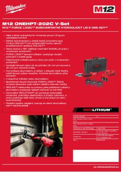 MILWAUKEE M12™ FORCE LOGIC™ subkompaktní hydraulický lis s ONE-KEY™ 4933481034 A4 PDF