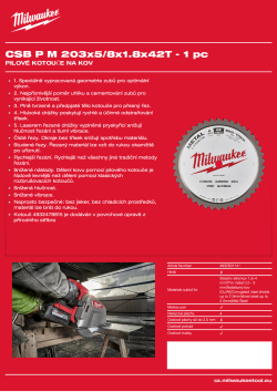 MILWAUKEE Circular saw blades for metal 4932501141 A4 PDF