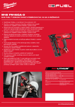 MILWAUKEE M18 FUEL™ úhlová dokončovací hřebíkovačka 16 GA 4933499154 A4 PDF