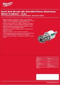 MILWAUKEE Štětcový kartáč S6 22×28×72 mm, nerezový, splétaný drát 0,35 mm – 3 ks 4932501733 A4 PDF