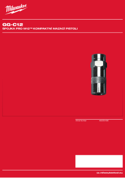 MILWAUKEE Spojka pro M12™ kompaktní mazací pistoli 4932501095 A4 PDF