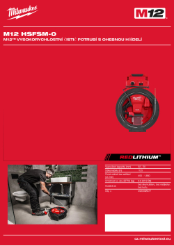 MILWAUKEE M12™ vysokorychlostní čistič potrubí s ohebnou hřídelí 4933498377 A4 PDF