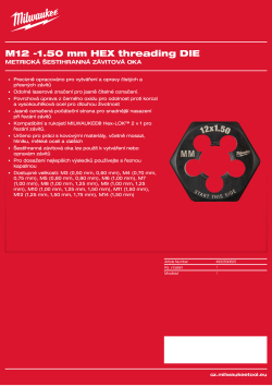 MILWAUKEE Šestihranné závitové oko M12–1,50 mm 4932500625 A4 PDF
