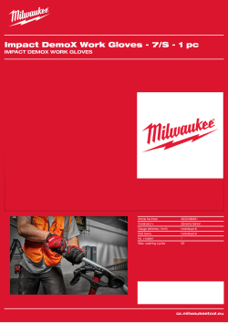 MILWAUKEE Pracovní rukavice Impact DemoX - 7/S - 1 ks​ 4932498481 A4 PDF