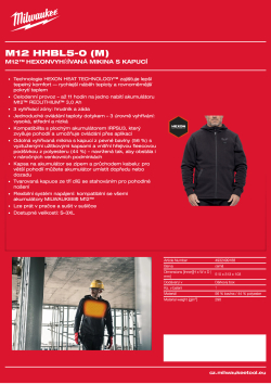 MILWAUKEE M12™ vyhřívaná mikina s kapucí černá 4932499188 A4 PDF