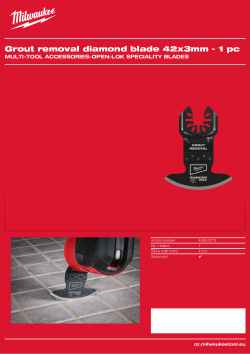 MILWAUKEE Nůž na odstraňování malty s diamantovým ostřím pro mimořádně dlouhou životnost . 5x delší životnost než tvrdokovové čepele na odstraňování spárovací hmoty. Pro odstraňování poškozené spárovací hmoty mezi obklady nebo dlažbou. Tloušťka 3 mm. 4885