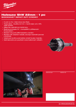 MILWAUKEE Shockwave Holesaws 4932501133 A4 PDF