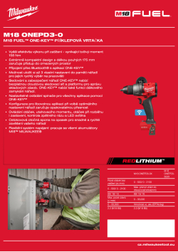 MILWAUKEE M18 FUEL™ ONE-KEY™ příklepová vrtačka 4933501116 A4 PDF