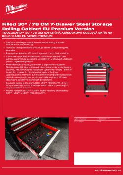 MILWAUKEE Plně vybavená sada nářadí – 246 ks v červené dílenské ocelové skříni TOOLGUARD™ 30″ / 78 cm, verze EU Premium 4932493817 A4 PDF