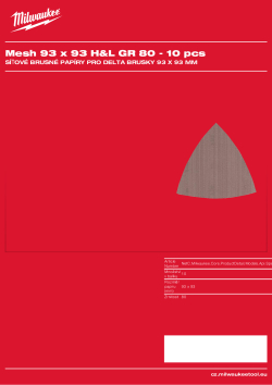 MILWAUKEE Síťový brusný list 93×93 mm, H&L, GR 80 – 10 ks 4932492281 A4 PDF
