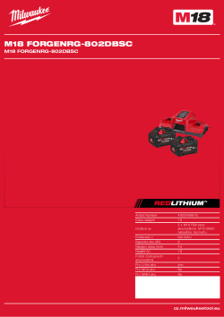 MILWAUKEE M18™ FORGE™ sada akumulátorů a nabíječky 4933498616 A4 PDF