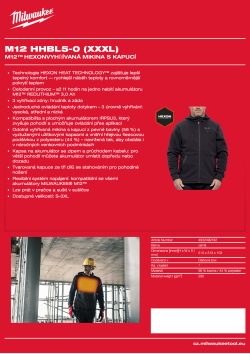 MILWAUKEE M12™ vyhřívaná mikina s kapucí černá 4932499192 A4 PDF