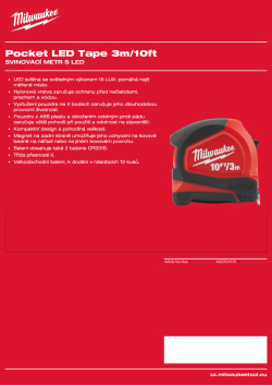 MILWAUKEE Tape Measure with LED Light 4932501678 A4 PDF