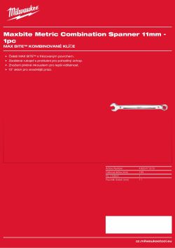 MILWAUKEE Metrický kombinovaný klíč MAX BITE™ 11 mm 4932471519 A4 PDF