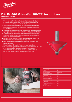 MILWAUKEE Srážecí fréza, stopka 12 mm, 65 / 76,7 mm – 1 ks 4932501007 A4 PDF