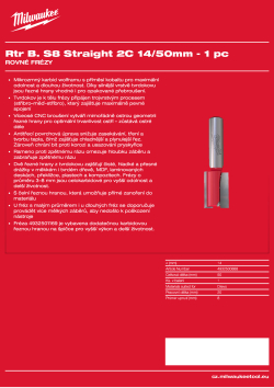 MILWAUKEE Rovná fréza, stopka 8 mm, 2C 14/50 mm – 1 ks 4932500888 A4 PDF