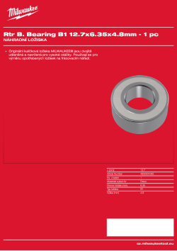 MILWAUKEE Ložisko B1 12,7x6,35x4,8 mm – 1 ks 4932501055 A4 PDF