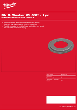 MILWAUKEE Podložka W1, 3/8" – 1 ks 4932501090 A4 PDF