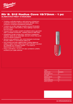 MILWAUKEE Žlábkovací fréza s rádiusem, upínání 12 mm, 19 / 73 mm – 1 ks 4932500975 A4 PDF
