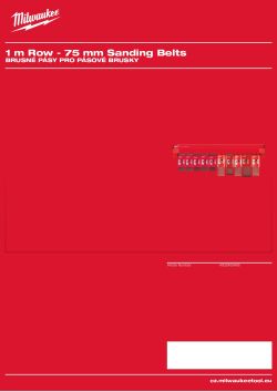 MILWAUKEE Sanding Belts for Belt Sanders Gen II 4932493495 A4 PDF