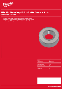 MILWAUKEE Ložisko B3 16x8x5 mm – 1 ks 4932501057 A4 PDF