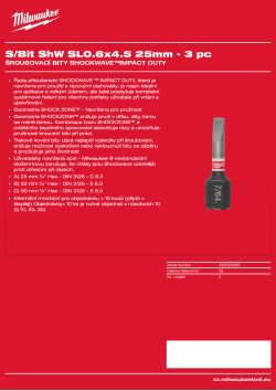 MILWAUKEE Shockwave bits SL 4932500386 A4 PDF