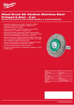 MILWAUKEE Kotoučový kartáč S6 40×9 mm, nerezový, vlnitý drát 0,2 mm – 3 ks 4932501702 A4 PDF