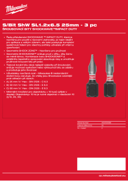 MILWAUKEE Shockwave bits SL 4932500388 A4 PDF