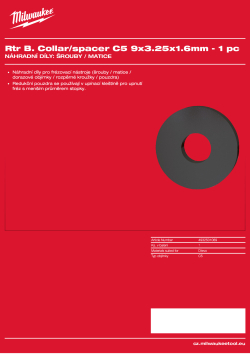 MILWAUKEE Objímka / distanční kroužek C5 E 9 × 3,25 × 1,6 mm – 1 ks 4932501089 A4 PDF