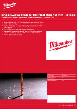 MILWAUKEE Vrtáky Shockwave HSS Tin Red Hex 13 mm (5ks) 4932500419 A4 PDF