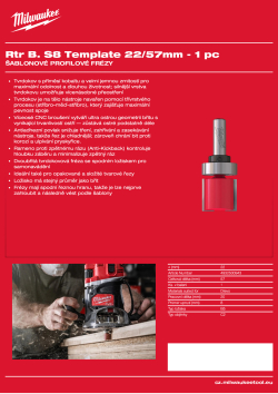 MILWAUKEE Šablonová fréza, stopka 8 mm, 22/57 mm – 1 ks 4932500943 A4 PDF