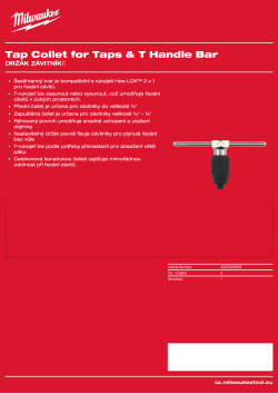 MILWAUKEE Držák závitníků s T-rukojetí 4932500628 A4 PDF