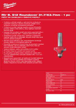 MILWAUKEE Zaoblovací fréza, stopka 12 mm, 31,7 / 63,7 mm – 1 ks 4932501213 A4 PDF