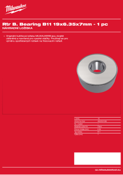 MILWAUKEE Ložisko B11 19x6,35x7 mm – 1 ks 4932501065 A4 PDF