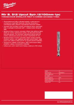 MILWAUKEE Fréza s horním odvodem třísek, stopka 12 mm, 12/100 mm – 1 ks 4932500918 A4 PDF