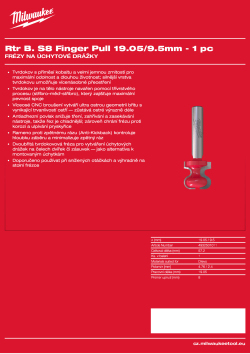 MILWAUKEE Fréza na úchytové drážky, stopka 8 mm, 19,05 / 9,5 mm – 1 ks 4932501011 A4 PDF