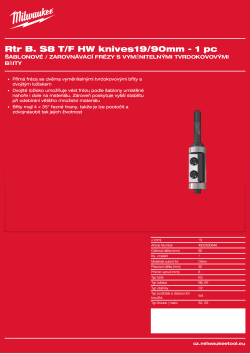 MILWAUKEE Šablonová a zarovnávací fréza s tvrdokovovými břity, stopka 8 mm, 19 / 90 mm – 1 ks 4932500946 A4 PDF