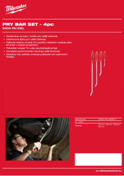 MILWAUKEE Sada páčidel – 4 kusy 4932501195 A4 PDF