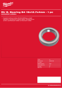 MILWAUKEE Ložisko B4 19x12,7x4 mm – 1 ks 4932501058 A4 PDF