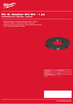 MILWAUKEE Podložka W4 M4 - 1 ks 4932501093 A4 PDF