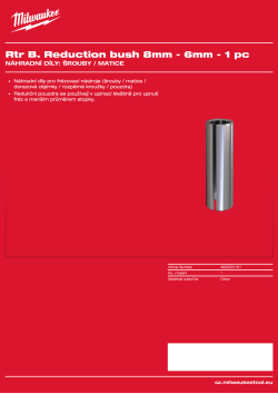 MILWAUKEE Redukční pouzdro 8 mm → 6 mm – 1 ks 4932501181 A4 PDF
