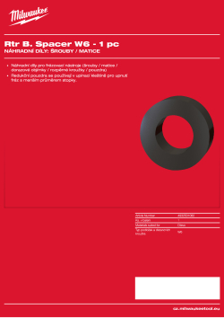 MILWAUKEE Distanční kroužek W6 – 1 ks 4932501082 A4 PDF