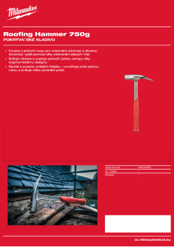 MILWAUKEE Pokrývačské kladivo 750 g 4932493655 A4 PDF