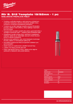 MILWAUKEE Šablonová fréza, stopka 12 mm, 19/92 mm – 1 ks 4932500944 A4 PDF