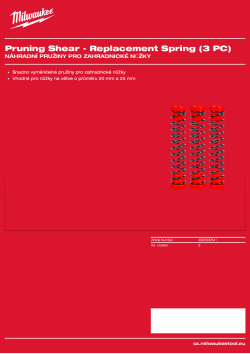 MILWAUKEE Náhradní pružiny pro zahradnické nůžky 3 ks 4932500541 A4 PDF