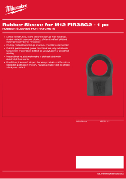 MILWAUKEE Gumová objímka pro ráčnu M12 FUEL™ 3/8˝ 4932501101 A4 PDF